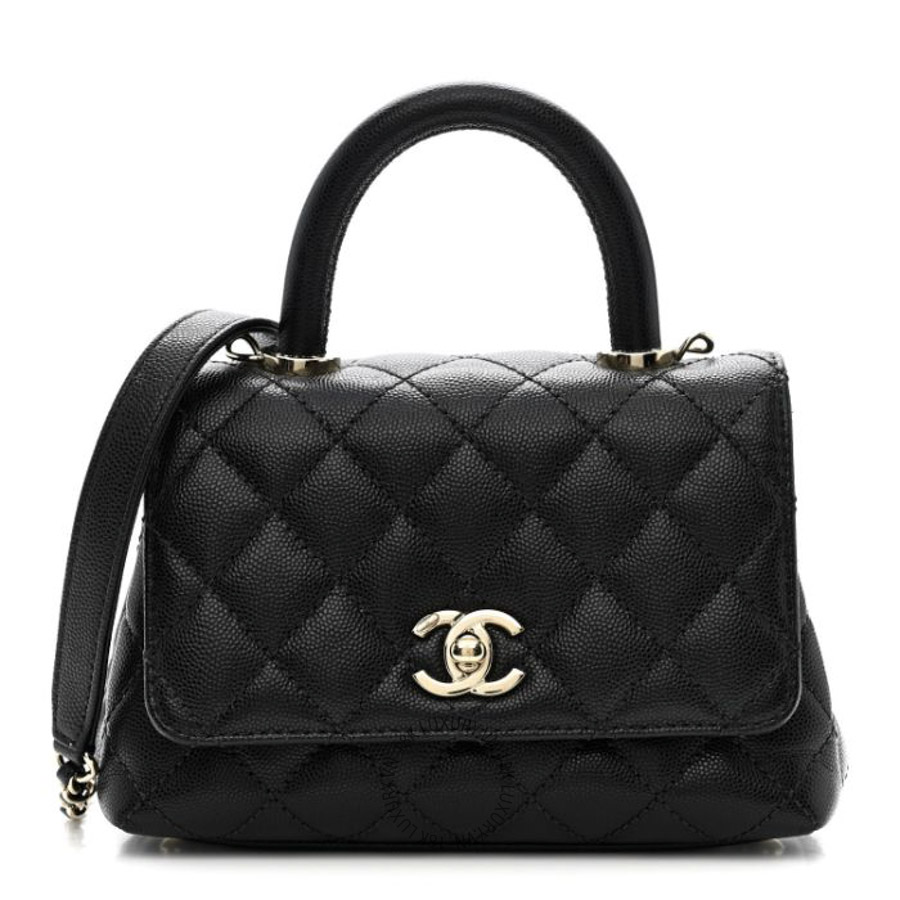 Túi Xách Đeo Chéo Chanel Caviar Quilted Extra Mini Coco Handle Flap Black CDBC090