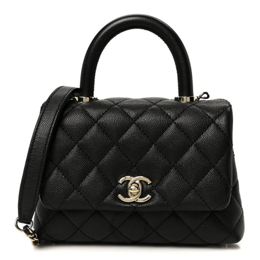 Túi Xách Đeo Chéo Chanel Caviar Quilted Extra Mini Coco Handle Flap Black CDBC091