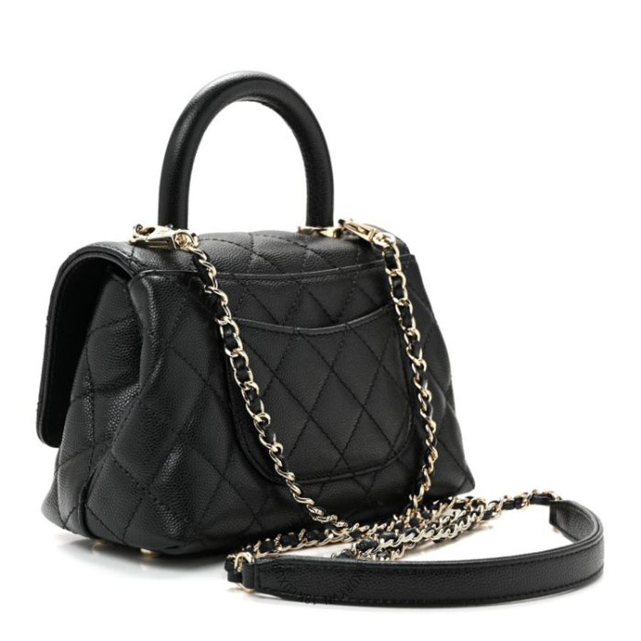 Túi Xách Đeo Chéo Chanel Caviar Quilted Extra Mini Coco Handle Flap Black CDBC097