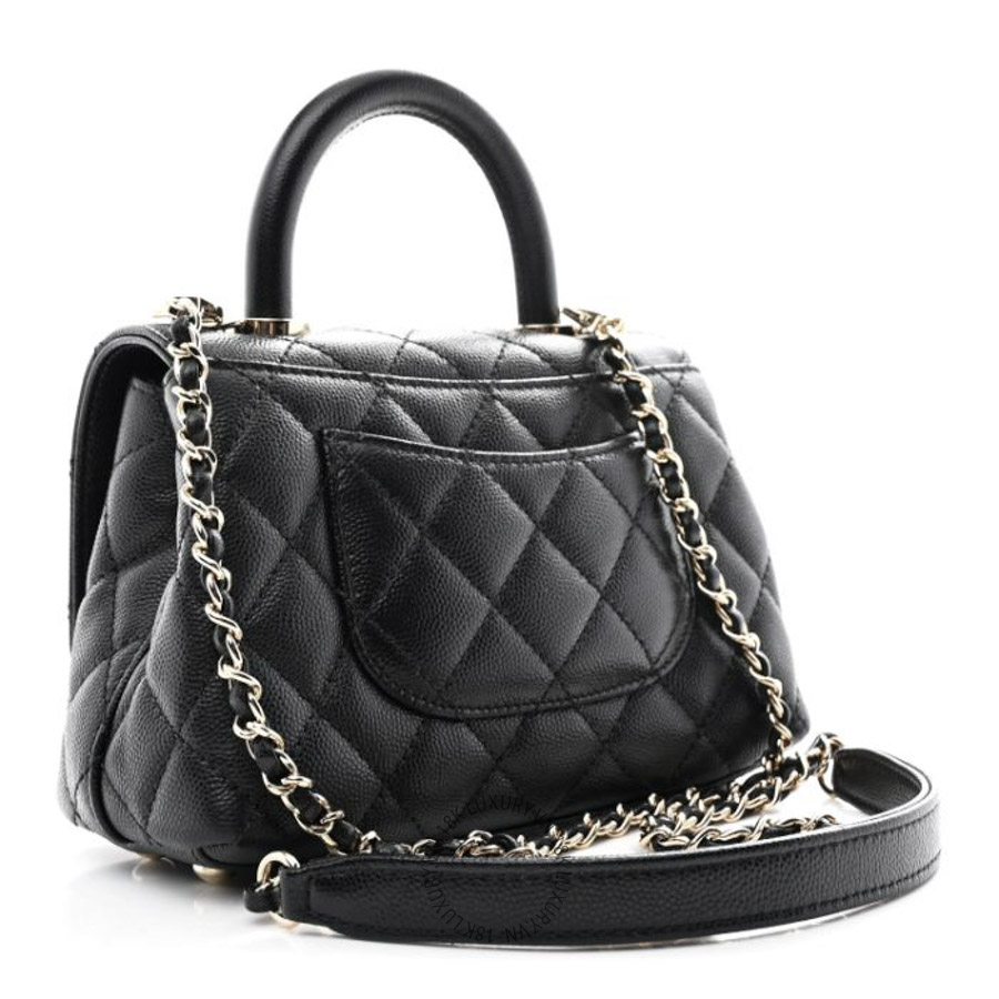 Túi Xách Đeo Chéo Chanel Caviar Quilted Extra Mini Coco Handle Flap Black CDBC098