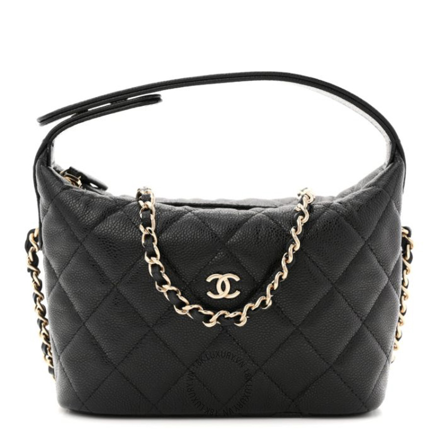 Túi Xách Đeo Chéo Chanel Caviar Quilted Hobo Clutch With Chain Black CDBC626