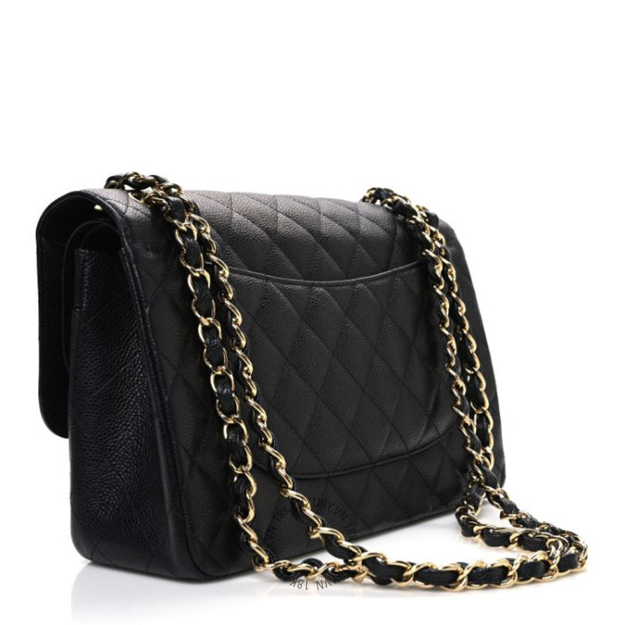 Túi Xách Đeo Chéo Chanel Caviar Quilted Jumbo Double Flap Black CDBC1014