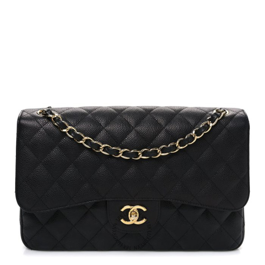 Túi Xách Đeo Chéo Chanel Caviar Quilted Jumbo Double Flap Black CDBC1014