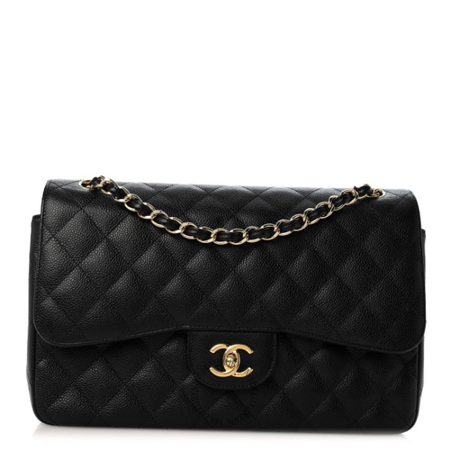 Túi Xách Đeo Chéo Chanel Caviar Quilted Jumbo Double Flap Black CDBC486