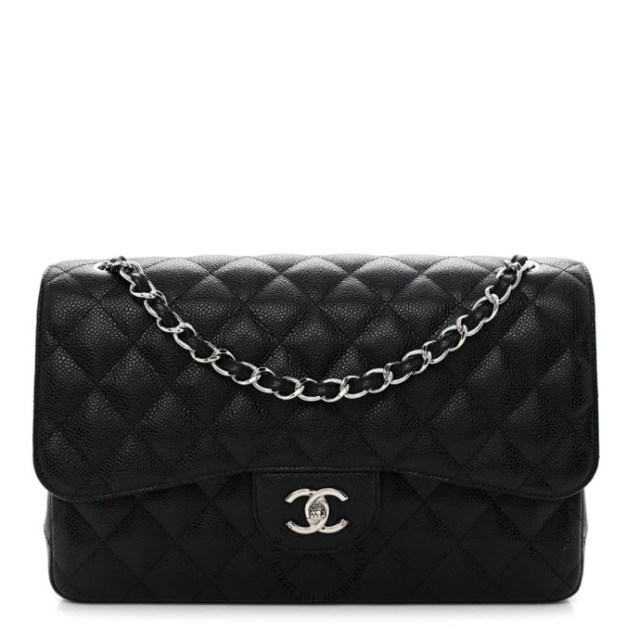 Túi Xách Đeo Chéo Chanel Caviar Quilted Jumbo Double Flap Black CDBC550
