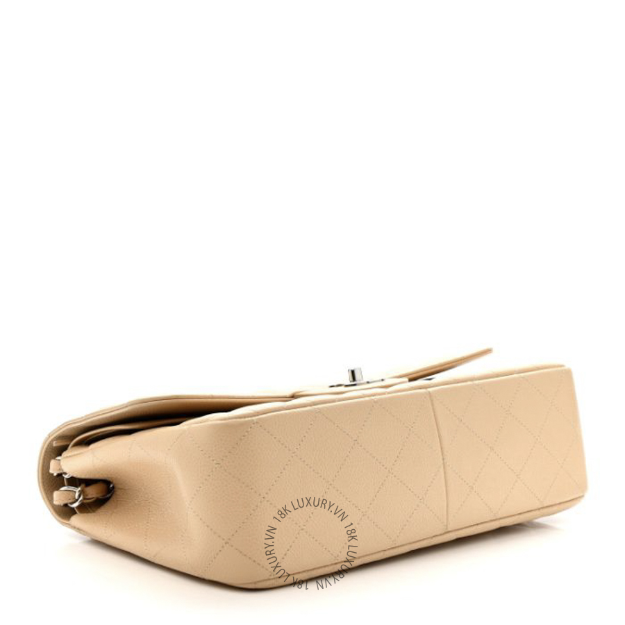 Túi Xách Đeo Chéo Chanel Caviar Quilted Jumbo Double Flap Light Beige CDBC185 16 Túi Xách Đeo Chéo Chanel Caviar Quilted Jumbo Double Flap Light Beige CDBC185