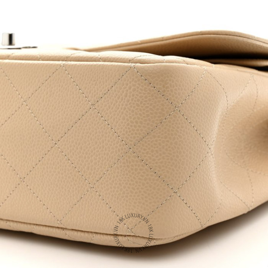 Túi Xách Đeo Chéo Chanel Caviar Quilted Jumbo Double Flap Light Beige CDBC185 20 Túi Xách Đeo Chéo Chanel Caviar Quilted Jumbo Double Flap Light Beige CDBC185