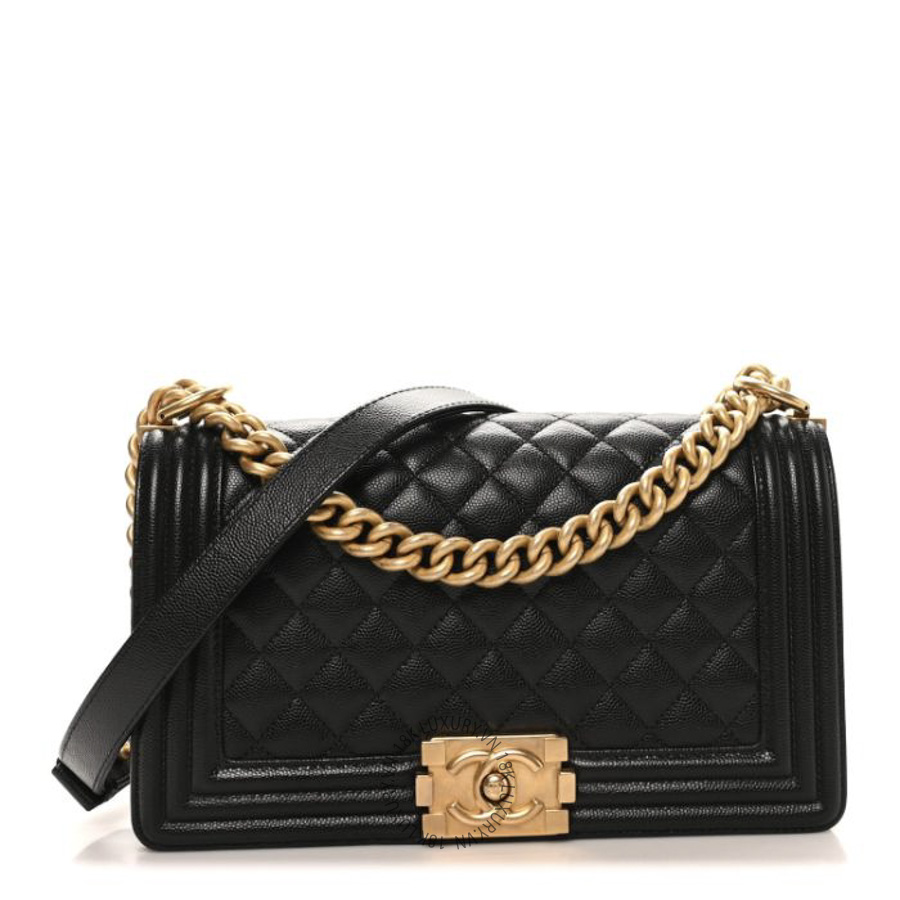 Túi Xách Đeo Chéo Chanel Caviar Quilted Medium Boy Flap Black CDBC073