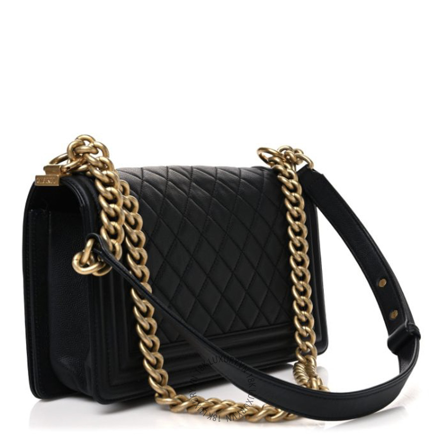 Túi Xách Đeo Chéo Chanel Caviar Quilted Medium Boy Flap Black CDBC1066