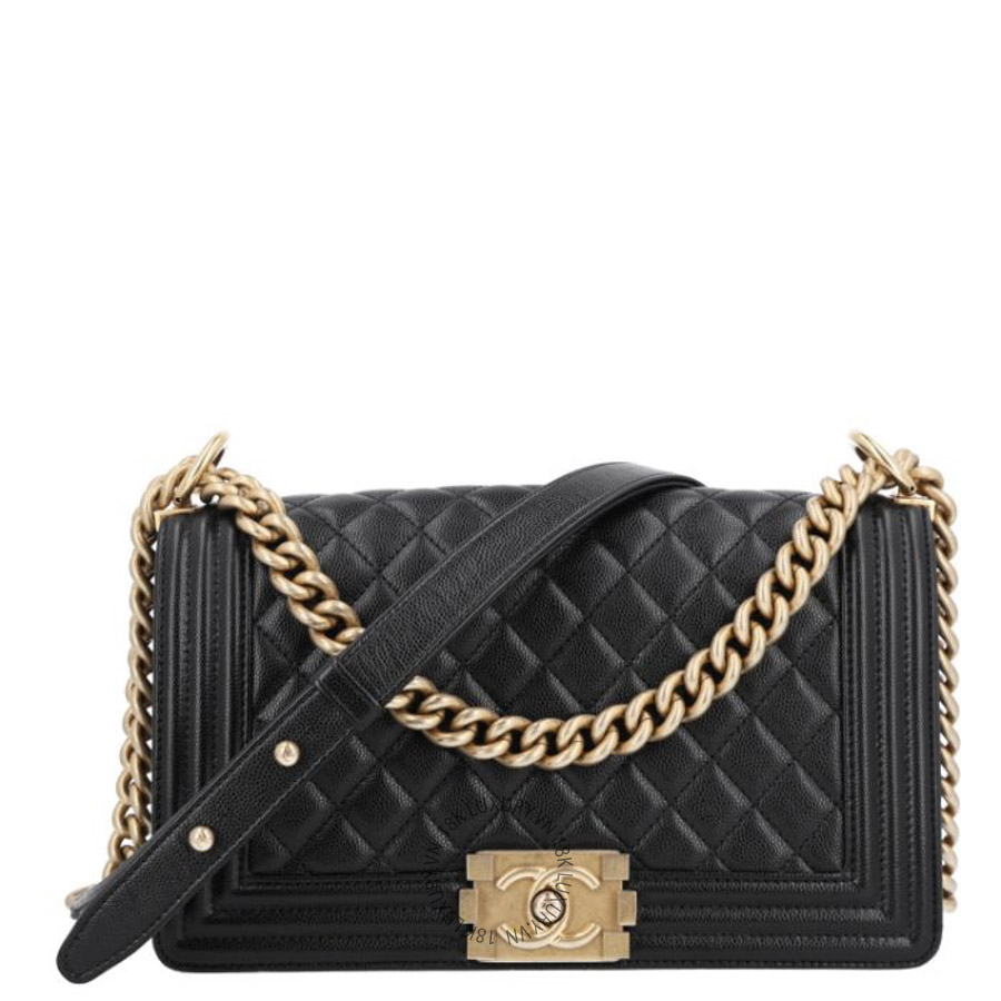 Túi Xách Đeo Chéo Chanel Caviar Quilted Medium Boy Flap Black CDBC808