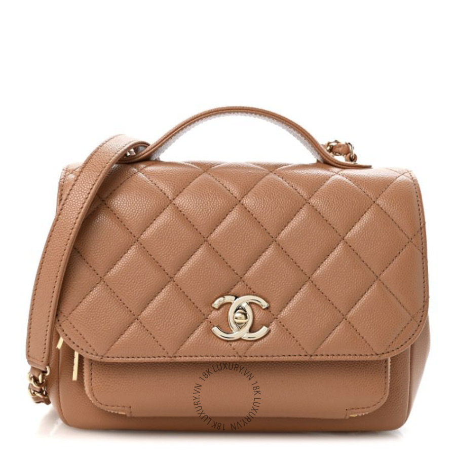 Túi Xách Đeo Chéo Chanel Caviar Quilted Medium Business Affinity Flap Brown CDBC686