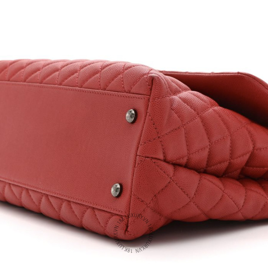 Túi Xách Đeo Chéo Chanel Caviar Quilted Medium Coco Handle Flap Red CDBC059 20 Túi Xách Đeo Chéo Chanel Caviar Quilted Medium Coco Handle Flap Red CDBC059