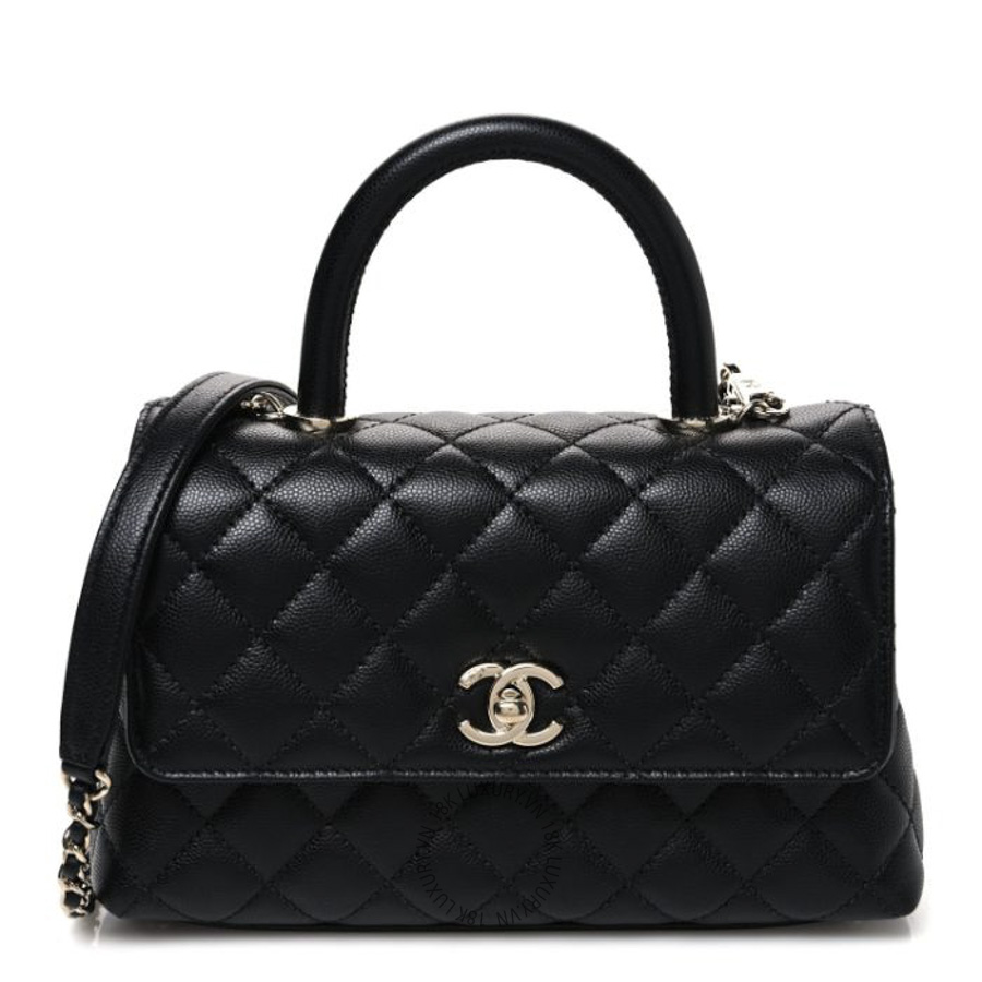 Túi Xách Đeo Chéo Chanel Caviar Quilted Mini Coco Handle Flap Black CDBC024