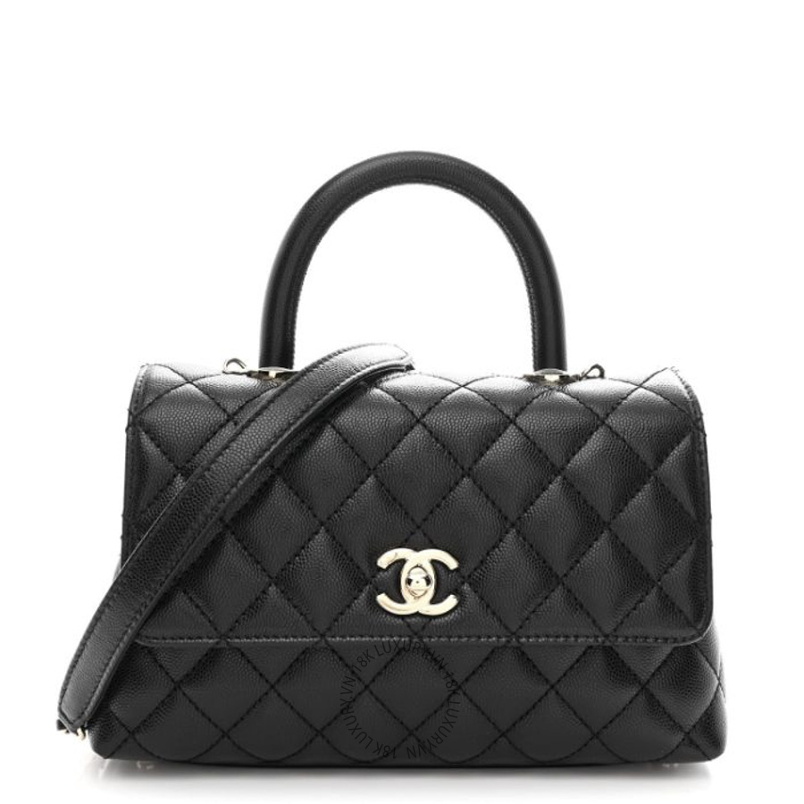 Túi Xách Đeo Chéo Chanel Caviar Quilted Mini Coco Handle Flap Black CDBC060