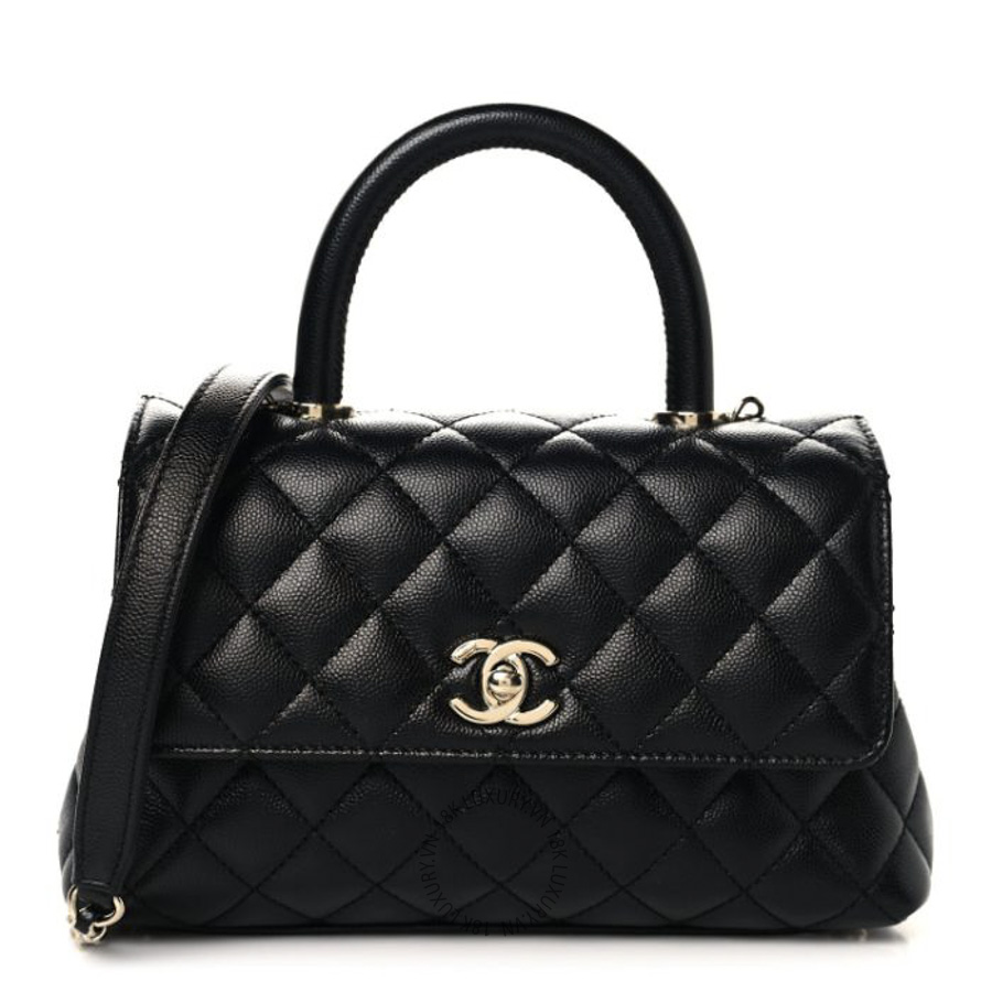Túi Xách Đeo Chéo Chanel Caviar Quilted Mini Coco Handle Flap Black CDBC610