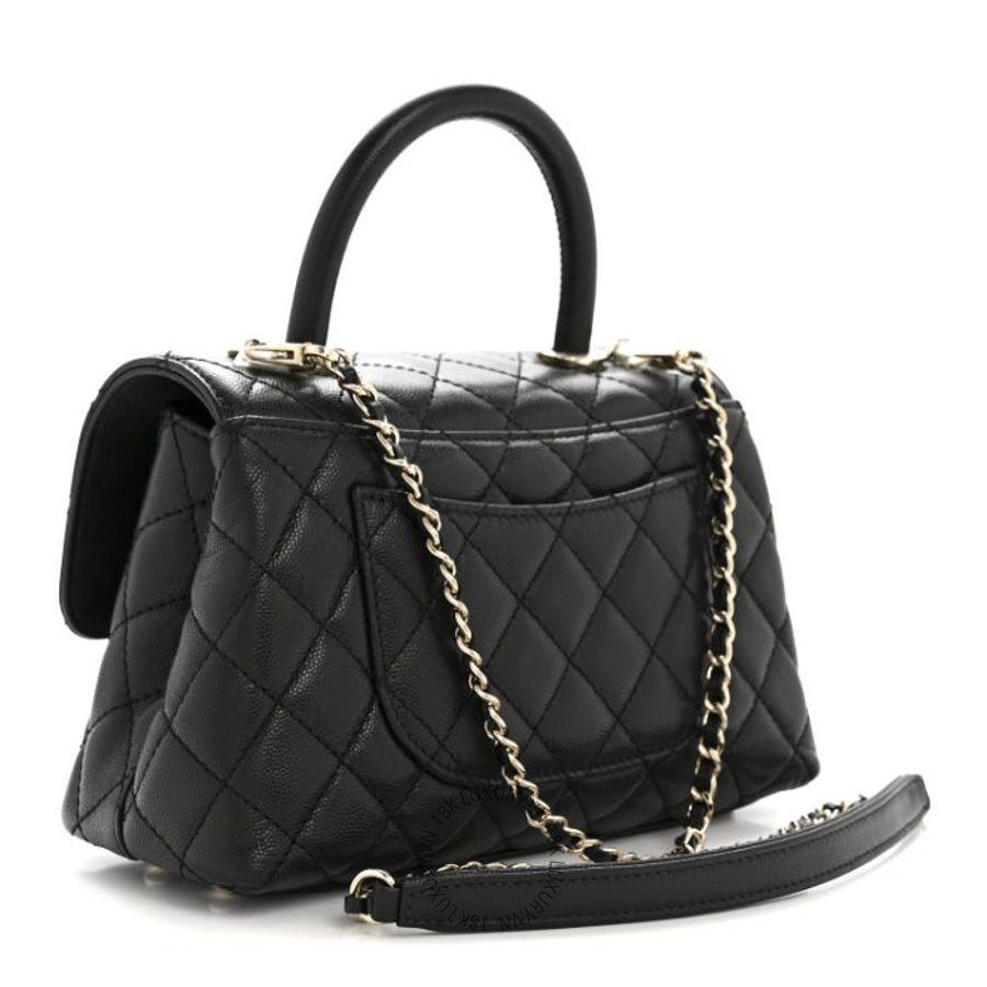Túi Xách Đeo Chéo Chanel Caviar Quilted Mini Coco Handle Flap Black CDBC611