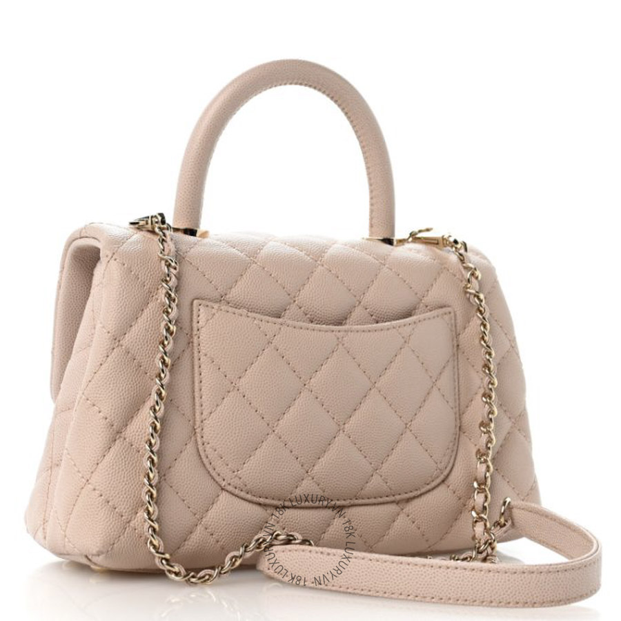Túi Xách Đeo Chéo Chanel Caviar Quilted Mini Coco Handle Flap Light Pink CDBC554