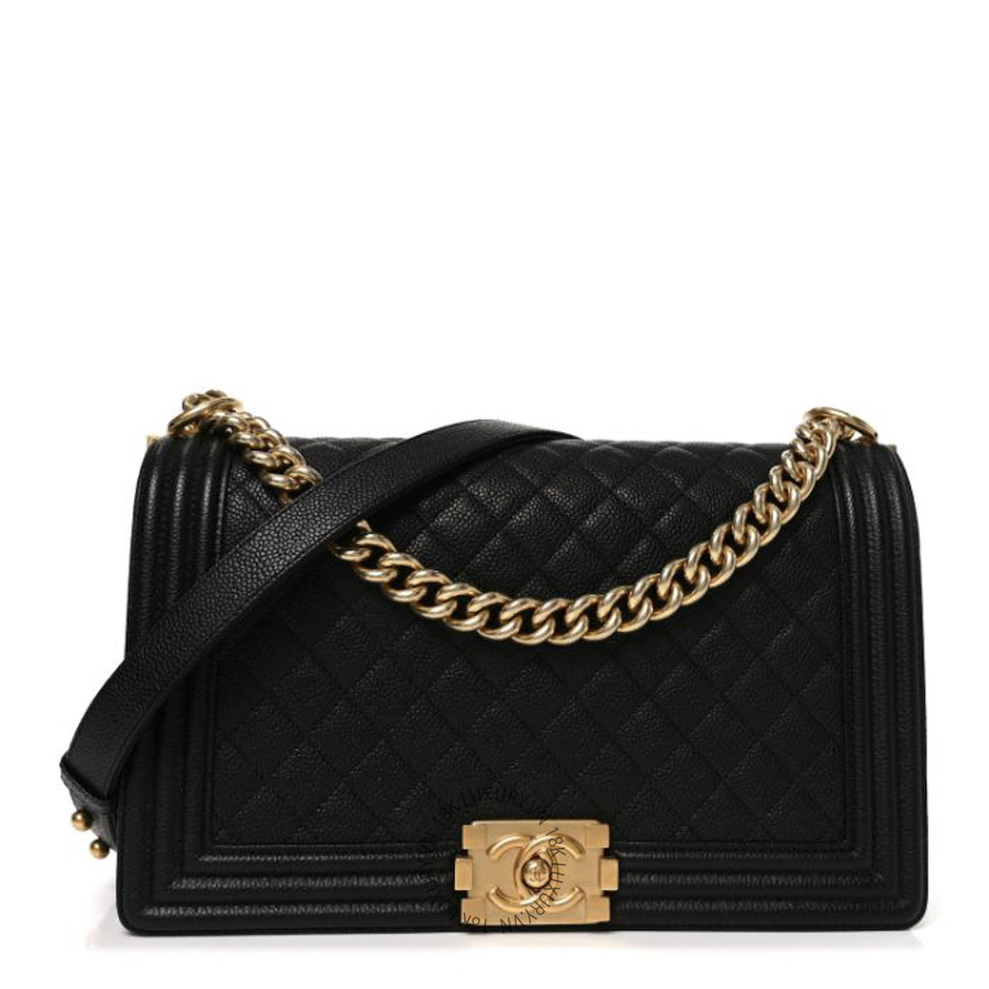 Túi Xách Đeo Chéo Chanel Caviar Quilted New Medium Boy Flap Black CDBC021
