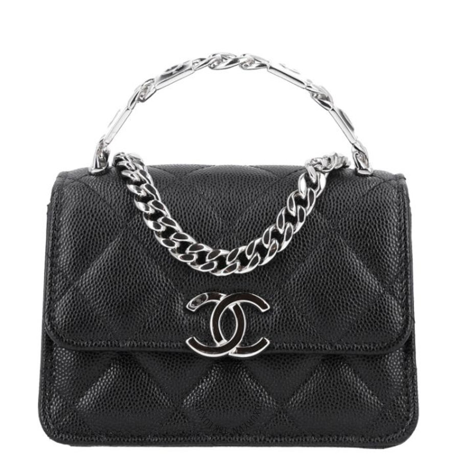 Túi Xách Đeo Chéo Chanel Caviar Quilted Pick Me Up Clutch With Chain Black CDBC786