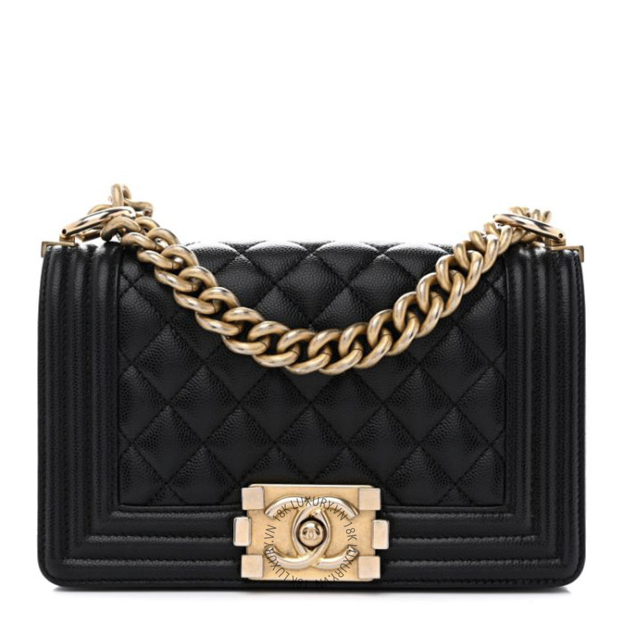 Túi Xách Đeo Chéo Chanel Caviar Quilted Small Boy Flap Black CDBC620