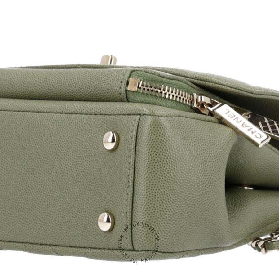 Túi Xách Đeo Chéo Chanel Caviar Quilted Small Business Affinity Flap Green CDBC1077