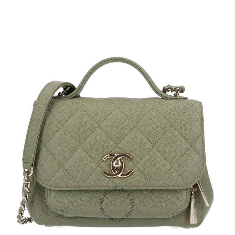 Túi Xách Đeo Chéo Chanel Caviar Quilted Small Business Affinity Flap Green CDBC1077
