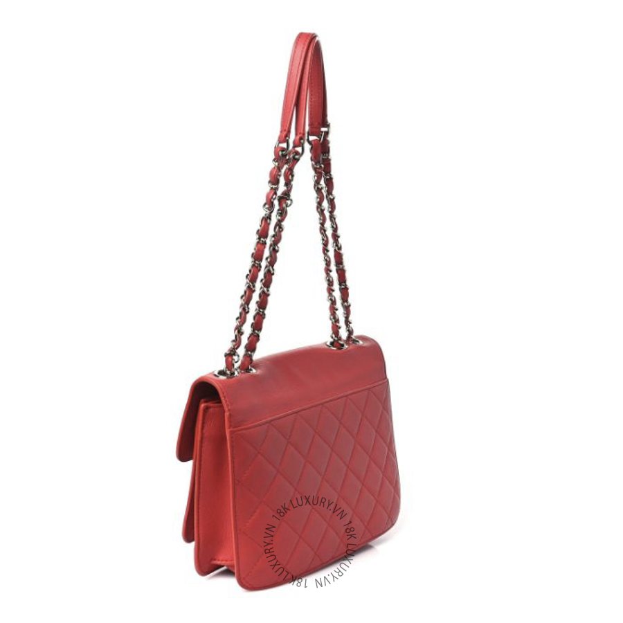 Túi Xách Đeo Chéo Chanel Caviar Quilted Small CC Box Top Flap Red CDBC1038