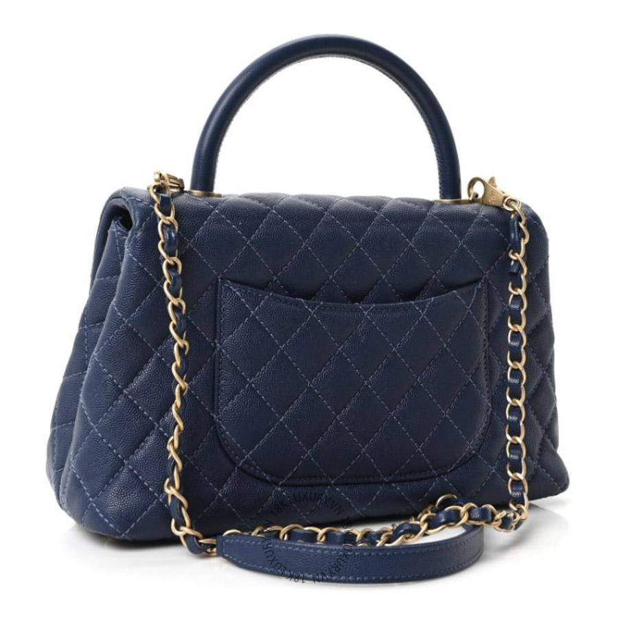 Túi Xách Đeo Chéo Chanel Caviar Quilted Small Coco Handle Flap Navy CDBC657