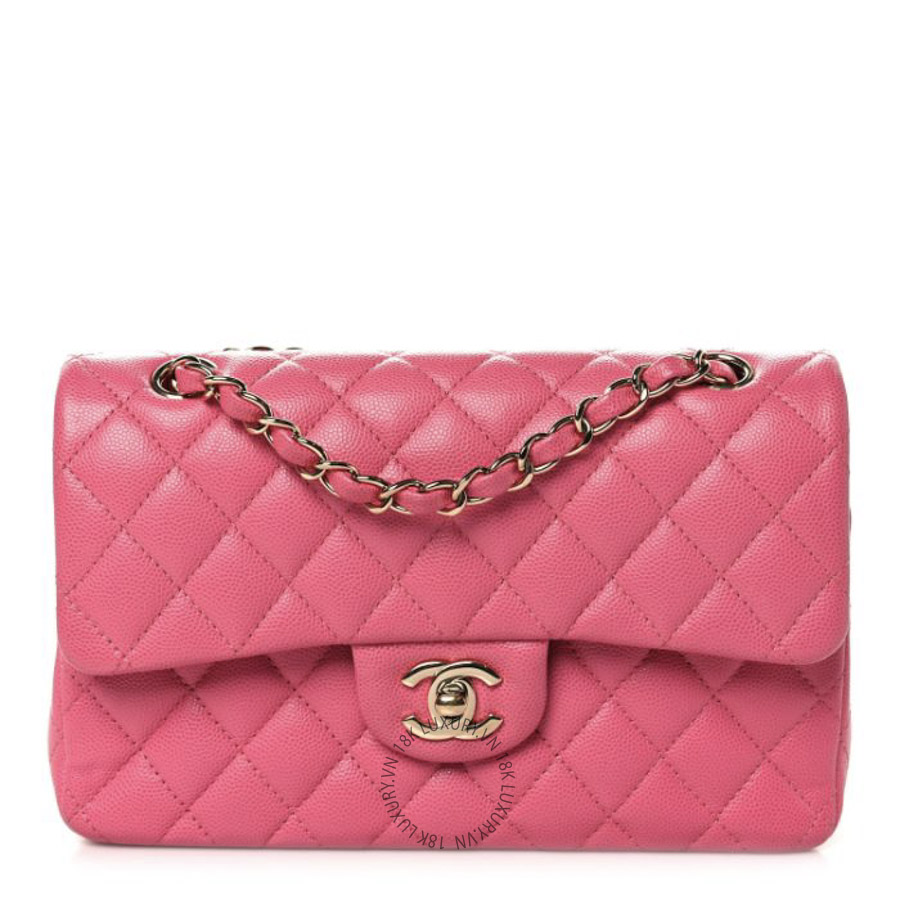 Túi Xách Đeo Chéo Chanel Caviar Quilted Small Double Flap Pink CDBC325