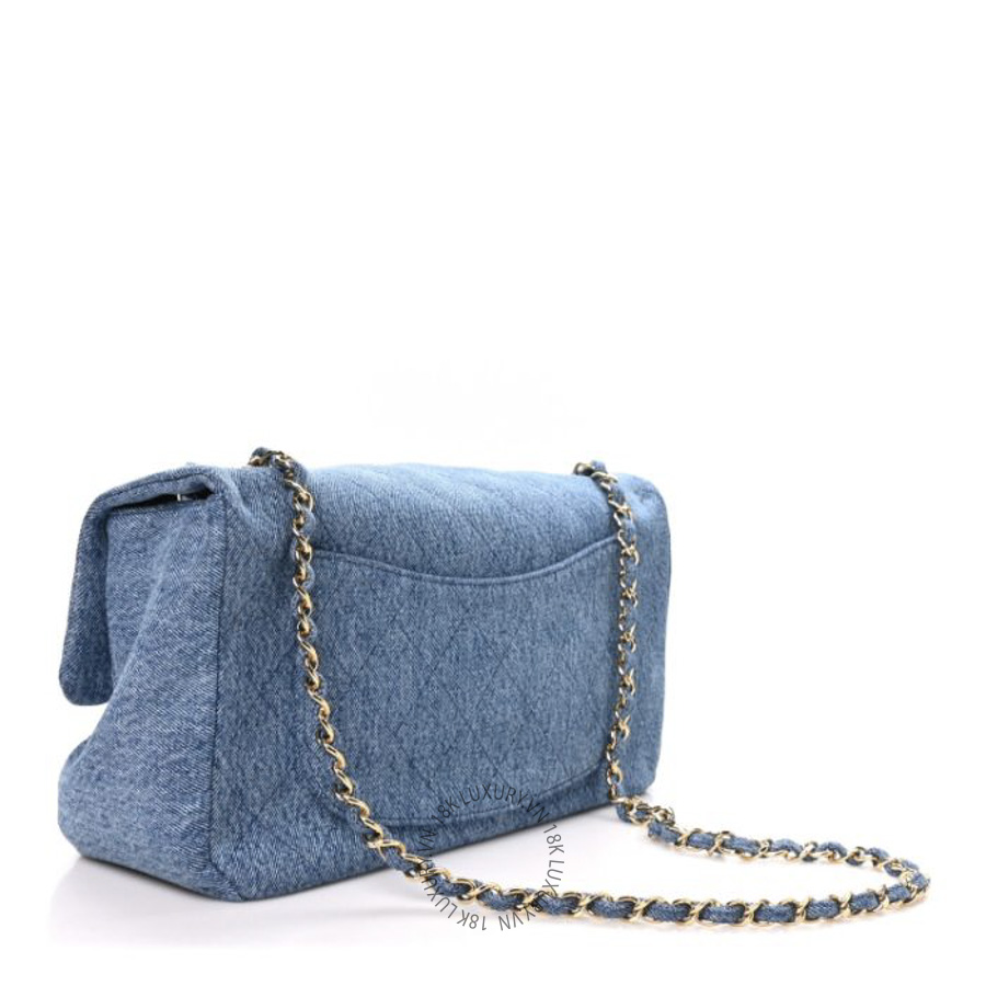Túi Xách Đeo Chéo Chanel Denim Small Souplissimo Maxi Flap Blue CDBC1136