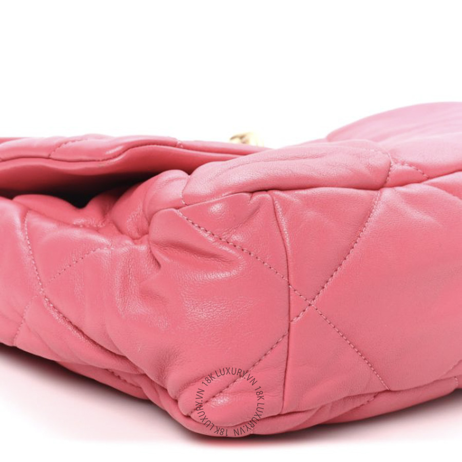 Túi Xách Đeo Chéo Chanel Goatskin Quilted Large Chanel 19 Flap Dark Pink CDBC459 19 Túi Xách Đeo Chéo Chanel Goatskin Quilted Large Chanel 19 Flap Dark Pink CDBC459