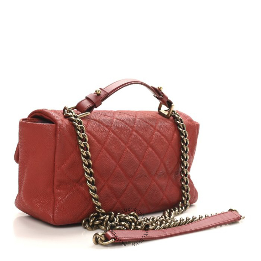 Túi Xách Đeo Chéo Chanel Iridescent Caviar Quilted Medium Chic Quilt Flap Red CDBC955