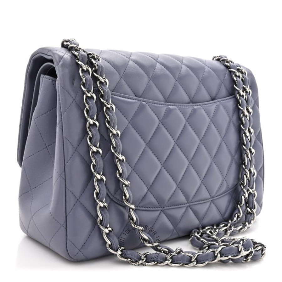 Túi Xách Đeo Chéo Chanel Lambskin Quilted Jumbo Double Flap Light Purple CDBC309