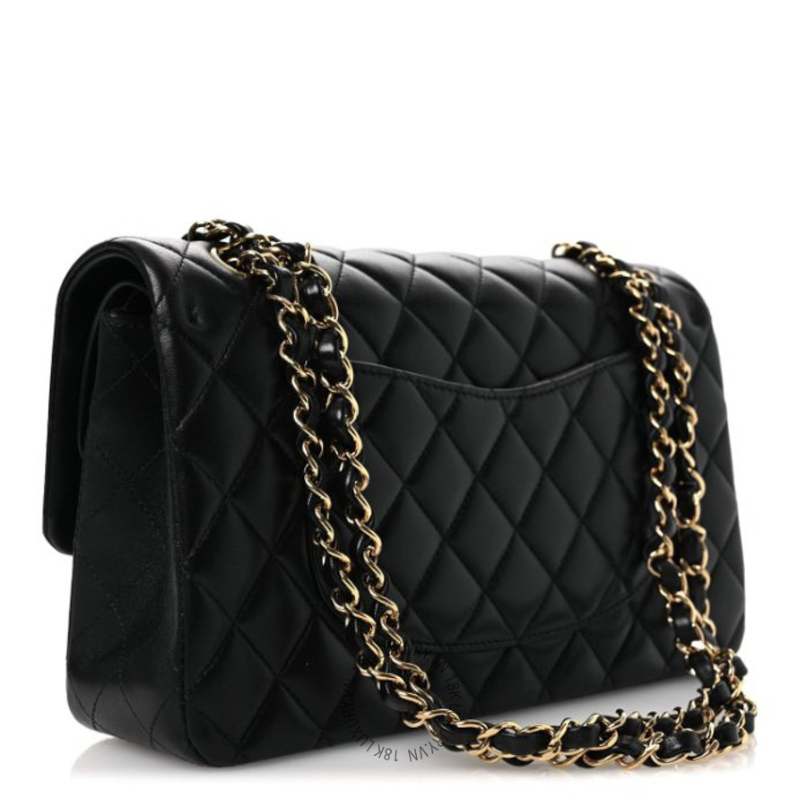 Túi Xách Đeo Chéo Chanel Lambskin Quilted Medium Double Flap Black CDBC1091