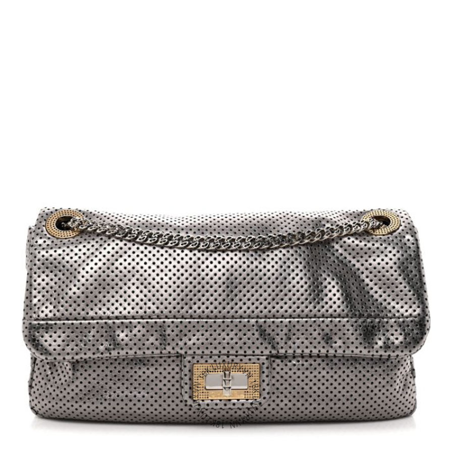 Túi Xách Đeo Chéo Chanel Metallic Crackled Calfskin Perforated Drill Flap Bronze CDBC564