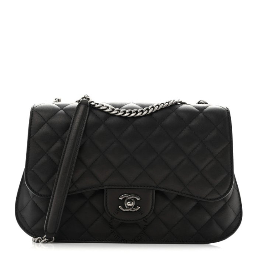 Túi Xách Đeo Chéo Chanel Metallic Goatskin Quilted Large Rock In Rome Flap Black CDBC014