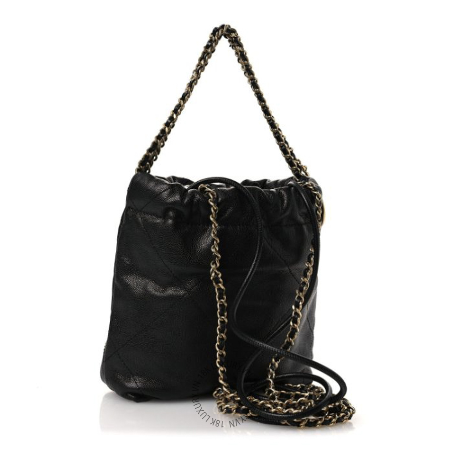 Túi Xách Đeo Chéo Chanel Shiny Caviar Quilted Mini Chanel 22 Black CDBC866