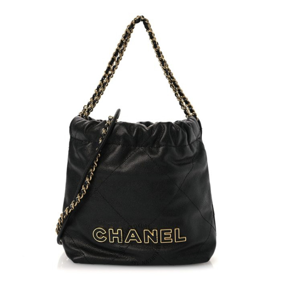 Túi Xách Đeo Chéo Chanel Shiny Caviar Quilted Mini Chanel 22 Black CDBC866