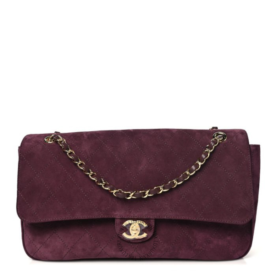 Túi Xách Đeo Chéo Chanel Suede Calfskin Small Souplissimo Maxi Flap Burgundy CDBC297