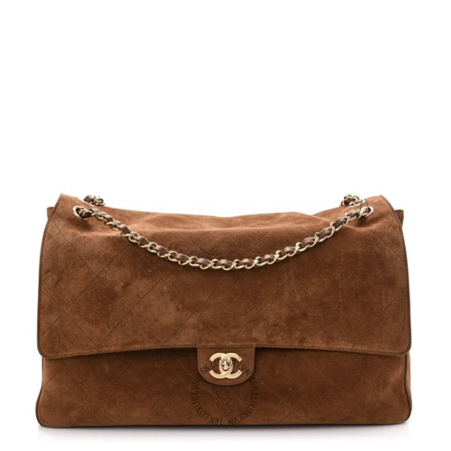 Túi Xách Đeo Chéo Chanel Suede Calfskin Souplissimo Maxi Flap Camel CDBC573
