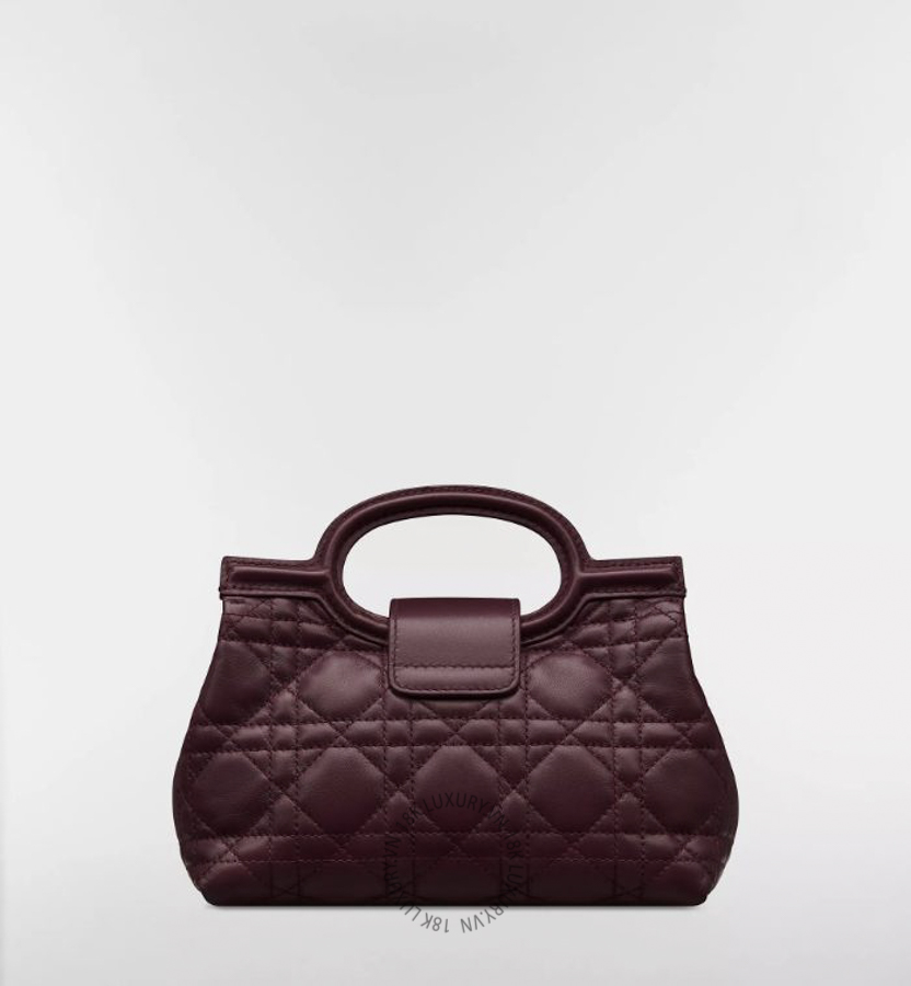 Túi Xách Đeo Chéo Dior Jolie Top Handle Mini Bag Deep Amaranth Cannage Lambskin S3123UNJB_M42R RMTM159