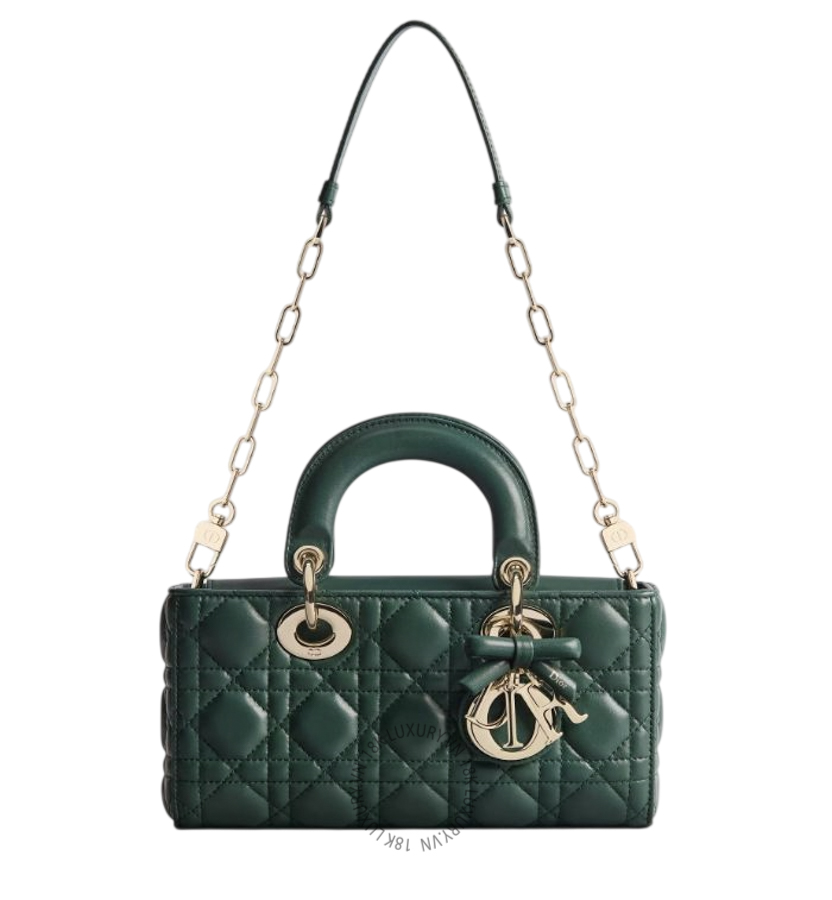 Túi Xách Đeo Chéo Dior Small Lady D-Joy Bag Evergreen Cannage Lambskin M0613OUQA_M05S AMXM046
