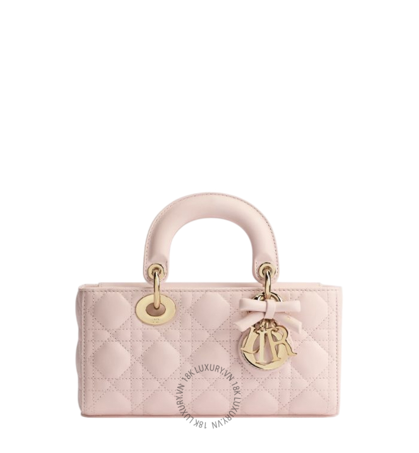Túi Xách Đeo Chéo Dior Small Lady D-Joy Bag Soupir Pink Cannage Lambskin M0613OUQA_M19N AMXM051