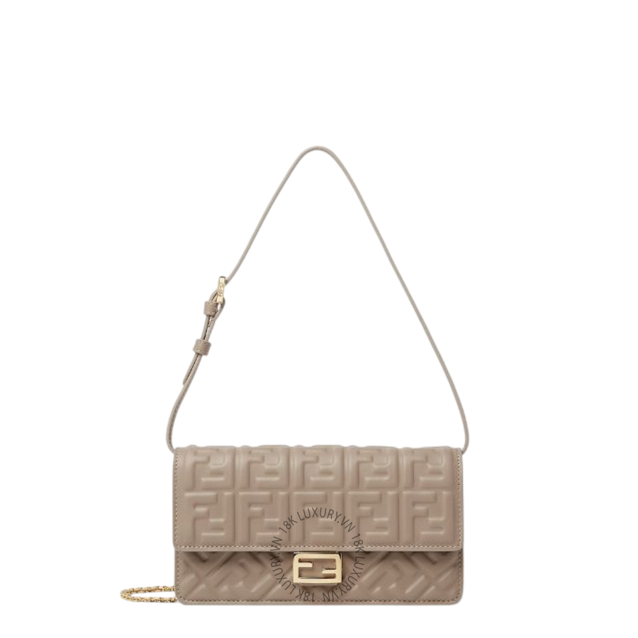 Túi Xách Đeo Chéo Fendi Tube On Chain Dove gray nappa leather with FF motif 8M0498AAJDF0E65 FND134