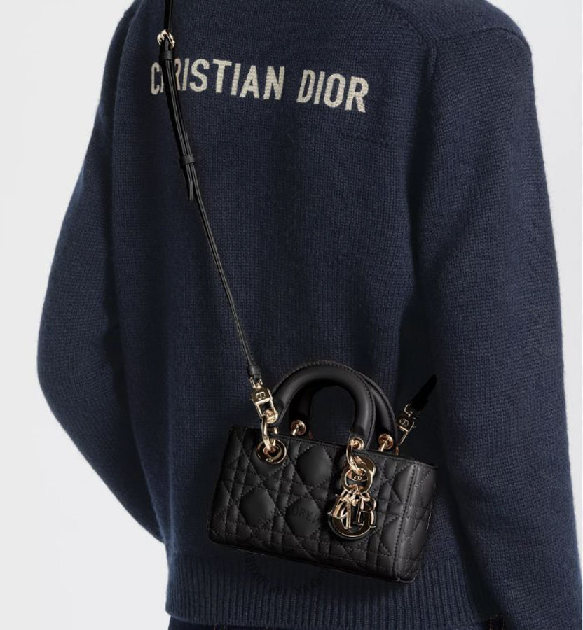 Túi Xách Đeo Chéo Lady D-Joy Micro Bag Black Cannage Lambskin S0910ONGE_M900 RMTM084