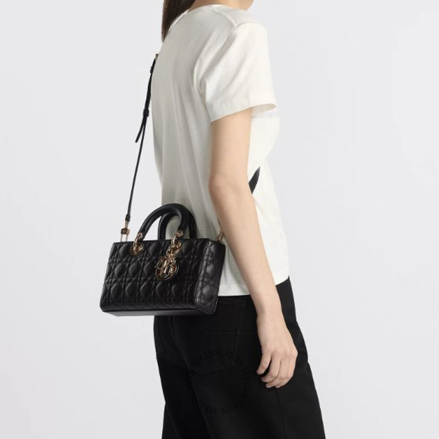 Túi Xách Đeo Chéo Medium Lady D-Joy Bag Black Cannage Lambskin M0540ONGE_M900 AMXM290