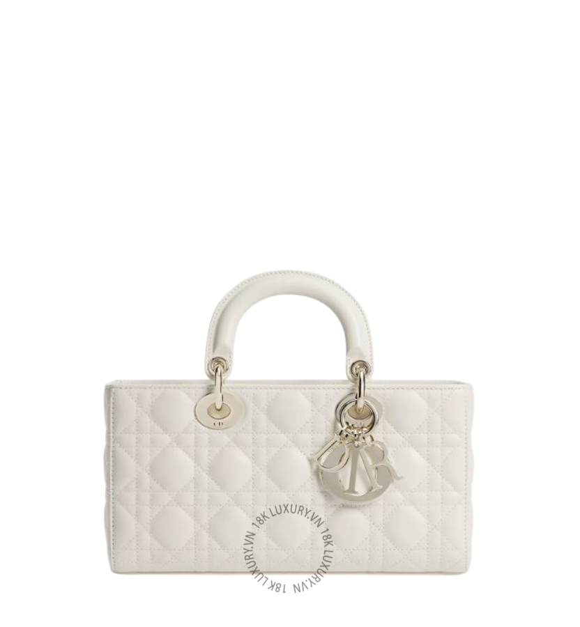 Túi Xách Đeo Chéo Medium Lady D-Joy Bag Latte Cannage Lambskin M0540ONGE_M030 AMXM289