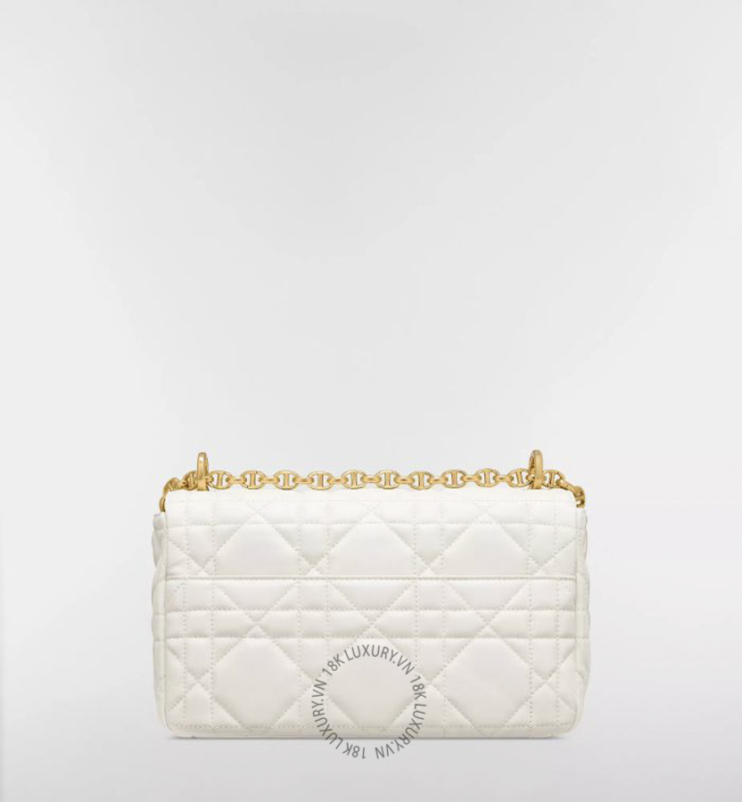 Túi Xách Đeo Chéo Medium Soft Dior Caro Bag Latte Macrocannage Lambskin M9253UHPA_M030 AMXM272