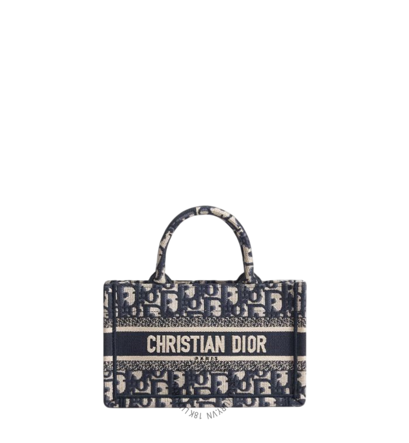 Túi Xách Đeo Chéo Mini Dior Book Tote Blue Dior Oblique Embroidery S5573CRIW_M928 RMTM123