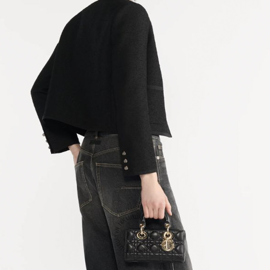 Túi Xách Đeo Chéo Mini Lady D-Joy Bag Black Cannage Lambskin M0636ONGE_M900 AMXM294